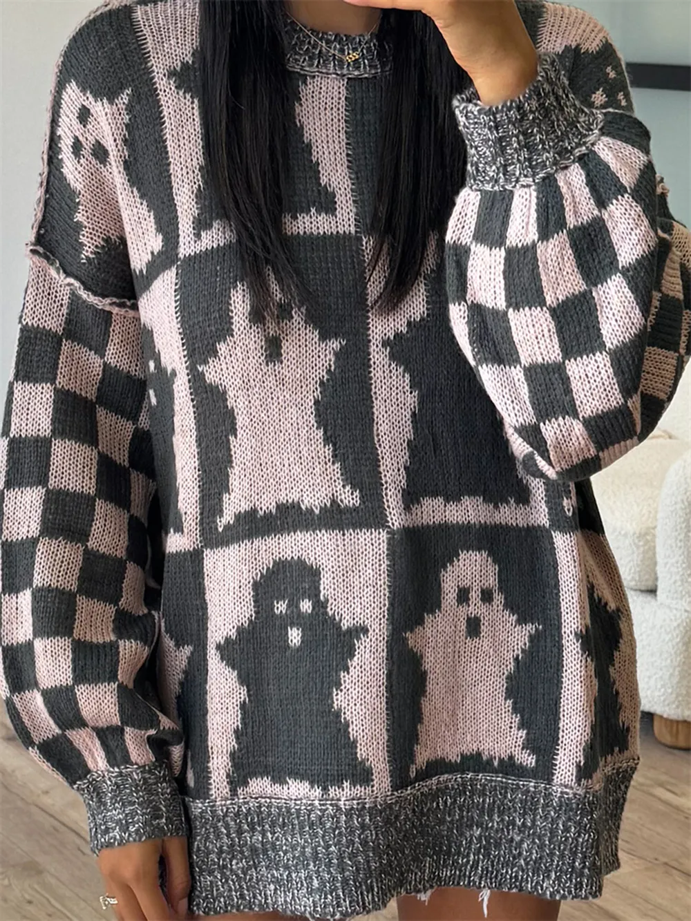 Ghost Dropped Shoulder Long Sleeve Sweater, image 3