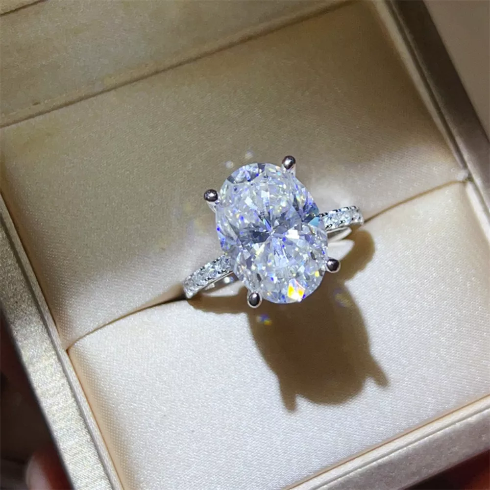 8 Carat Moissanite 925 Sterling Silver Ring, image 4