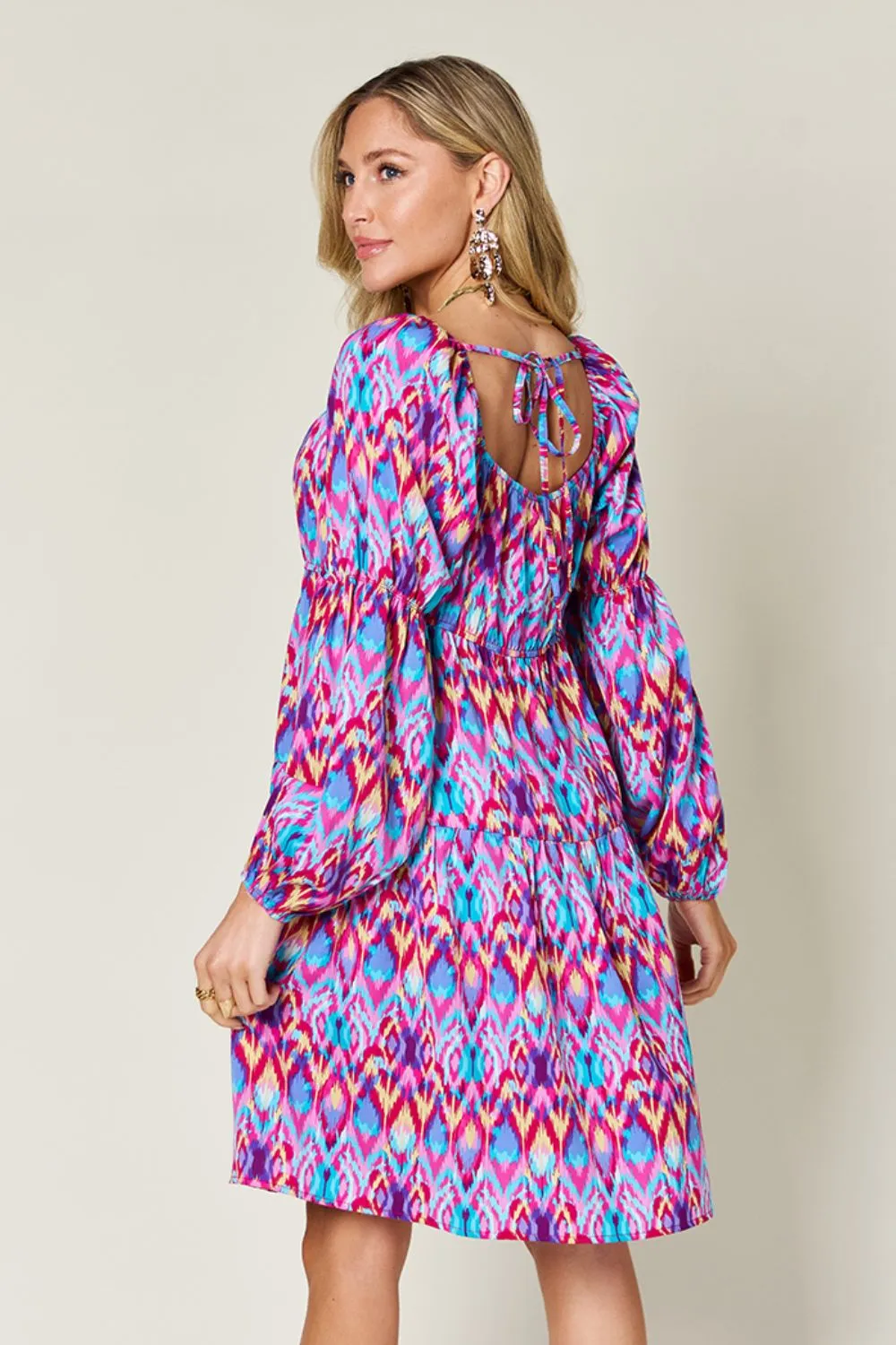Full Size Printed Long Sleeve Dress, image 7
