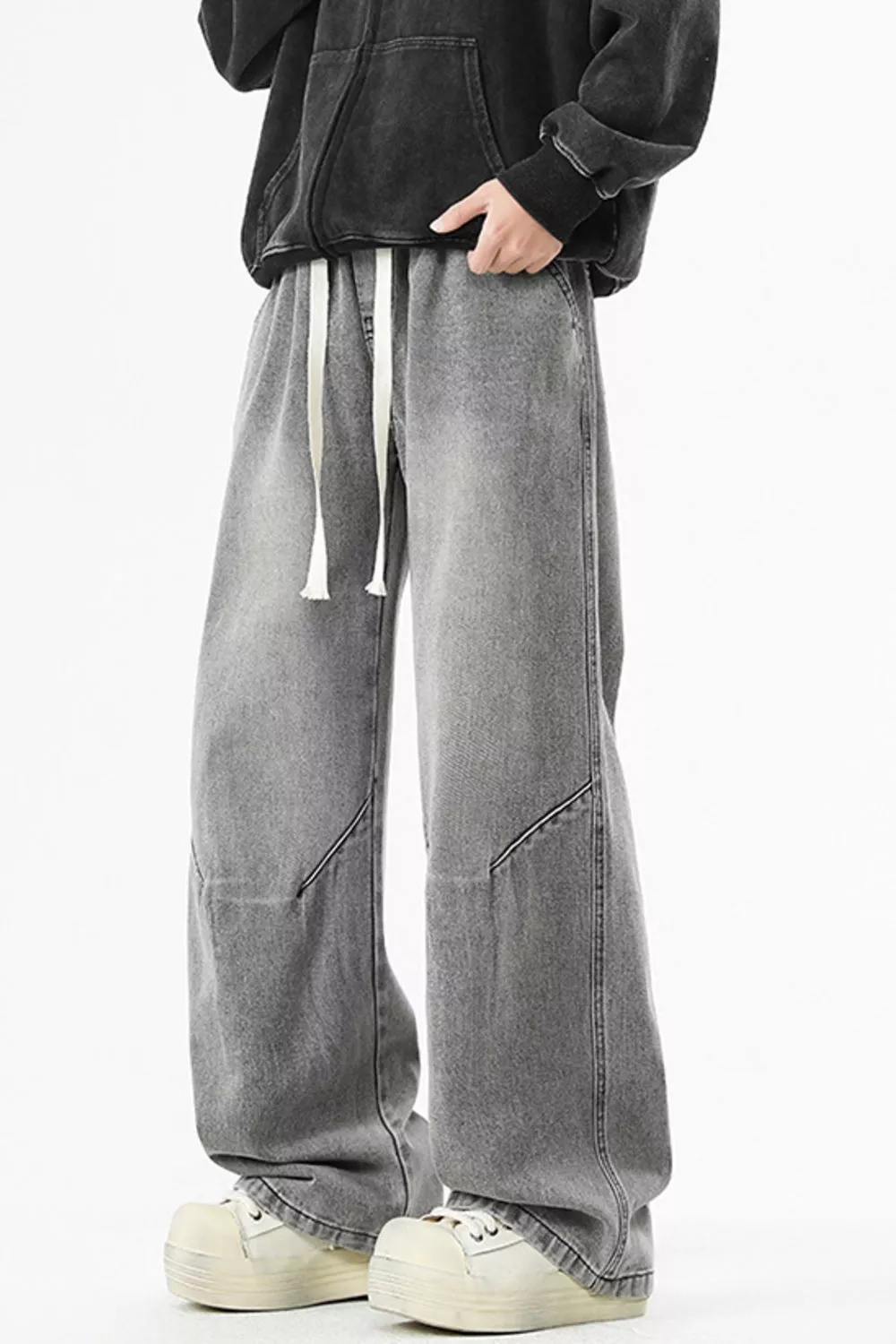 Men's Full Size Wash Wide Leg Jeans Plus Size, image 2