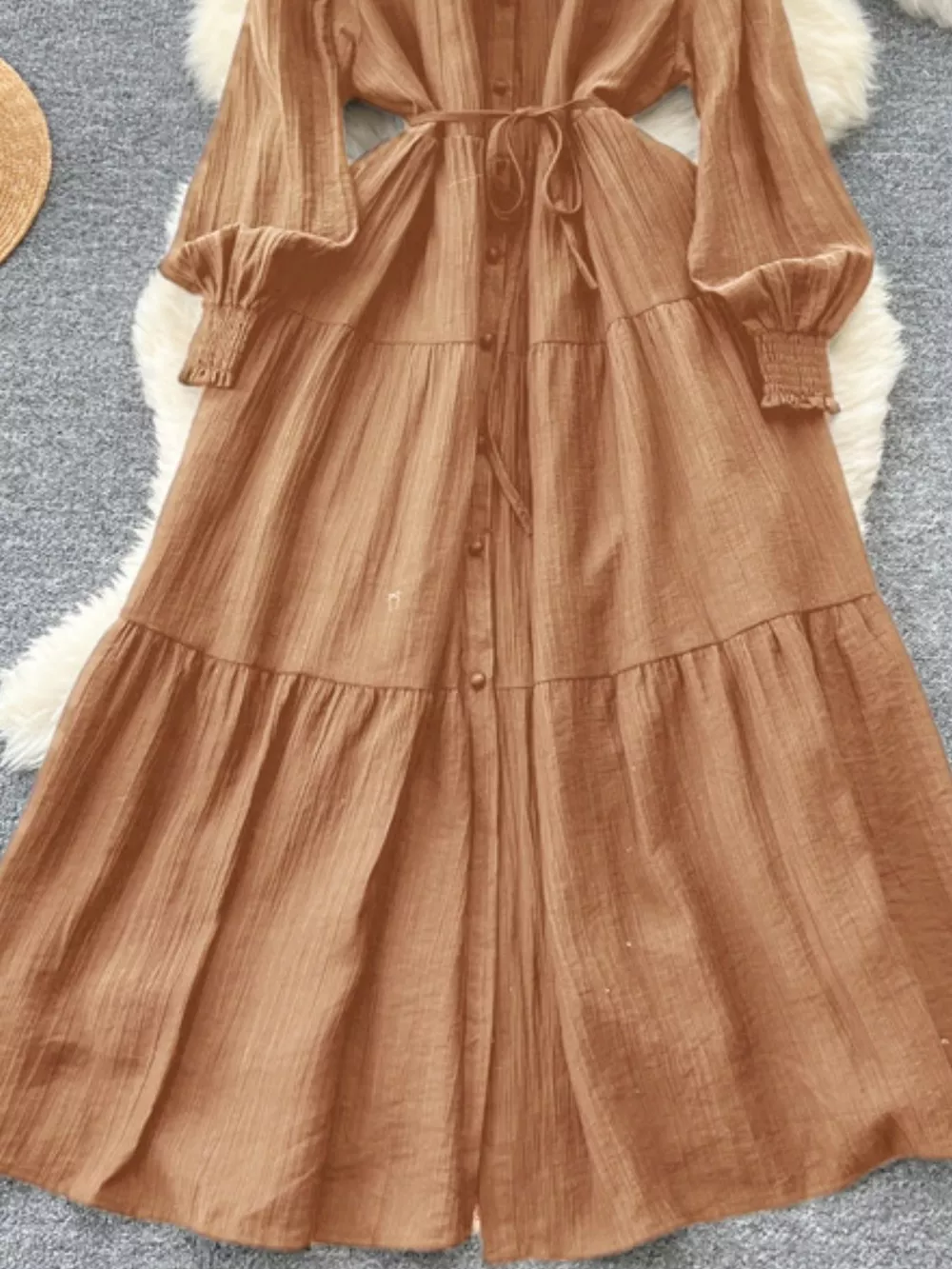 Button Down Tiered Long Sleeve Dress, image 16