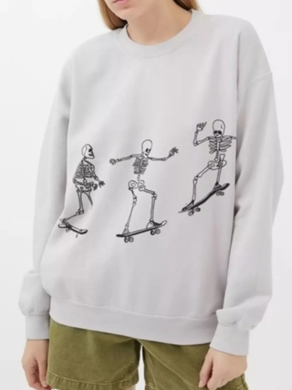 Skeleton Graphic Round Neck Sweatshirt, image 10