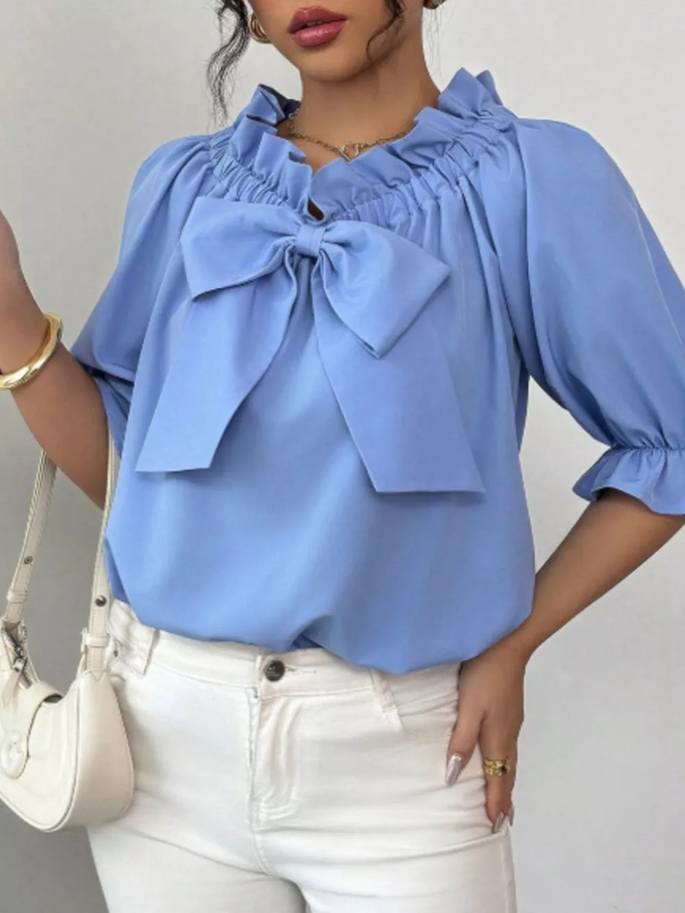Bow Flounce Sleeve Blouse, image 25