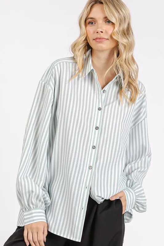 Button Down Striped Long Sleeve Shirt, image 3