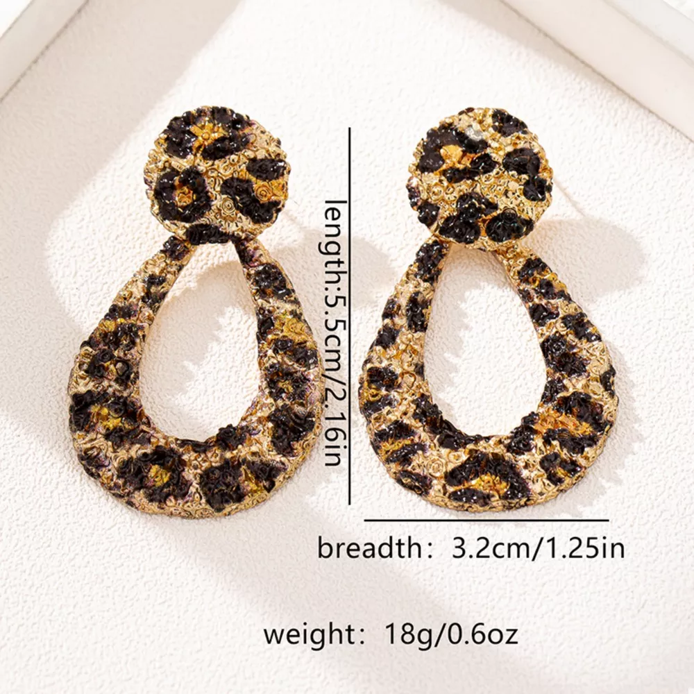 18K Gold-Plated Leopard Dangle Earrings, image 3