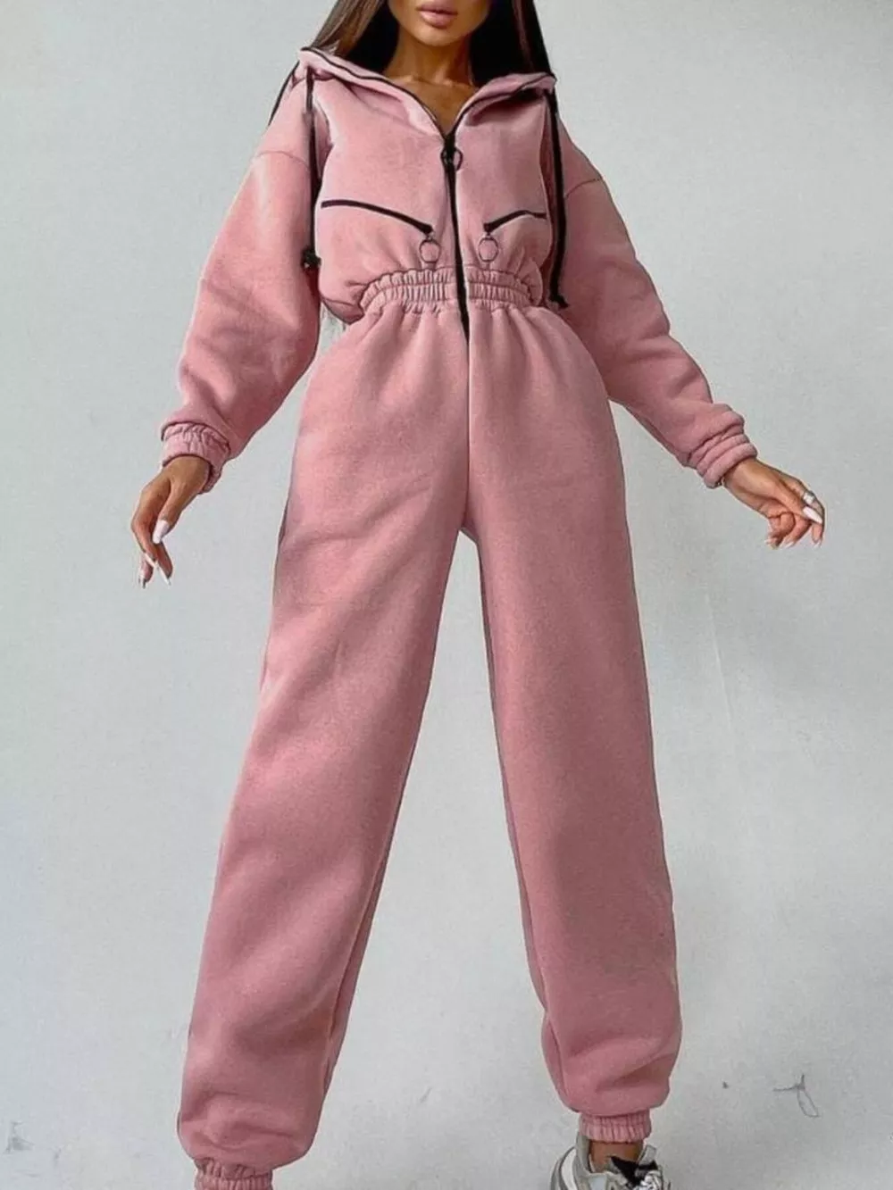 Hooded Zip-Up Long Sleeve Jumpsuit, image 28