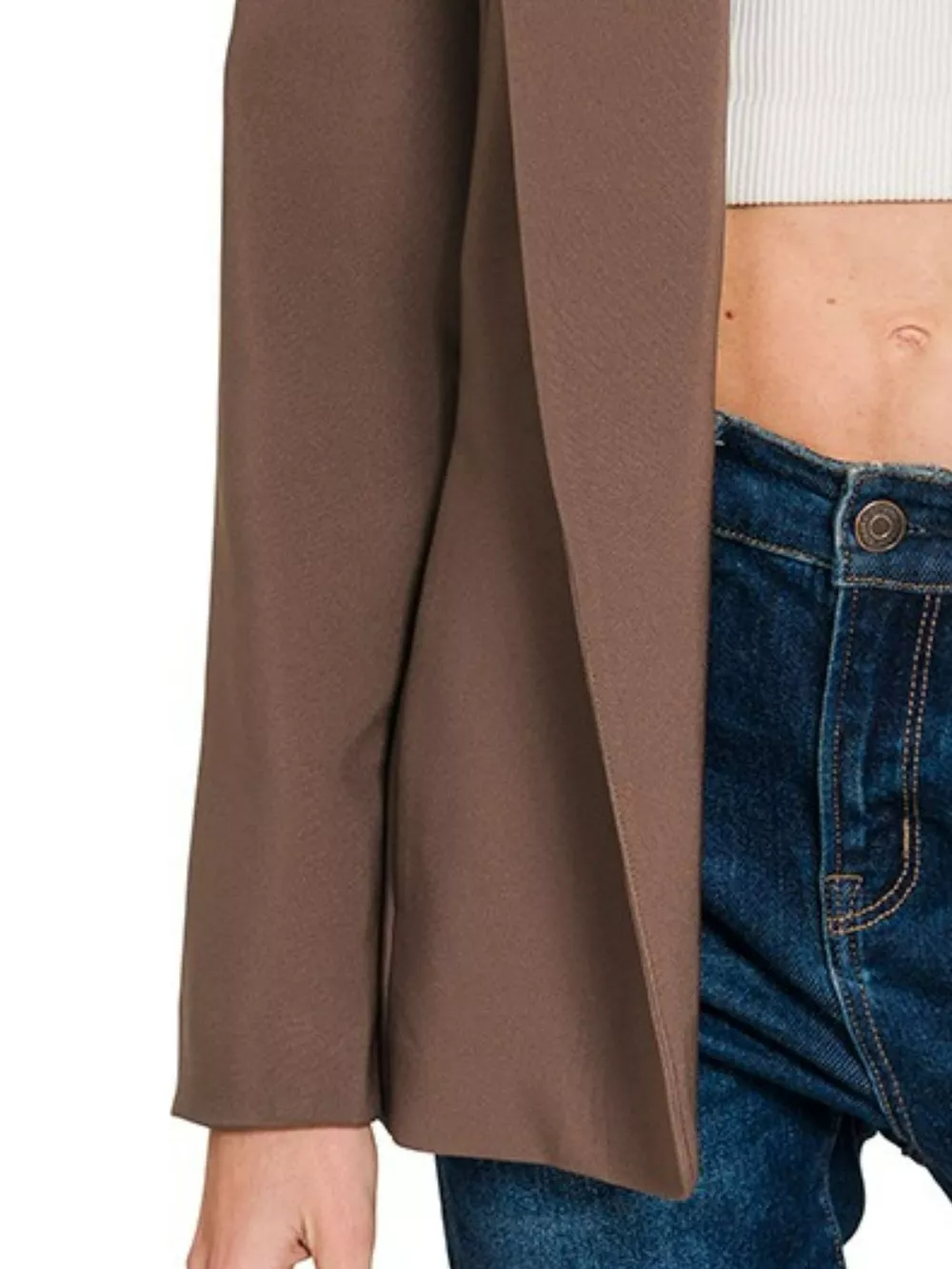 Woven Long Sleeve Blazer With Lining, image 2