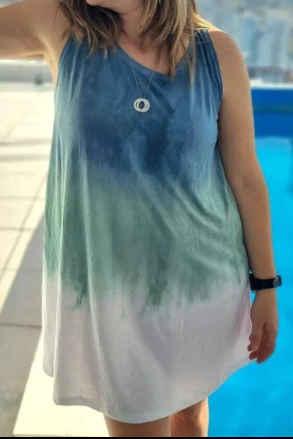 Tie-Dye Sleeveless Mini Tank Dress, image 7