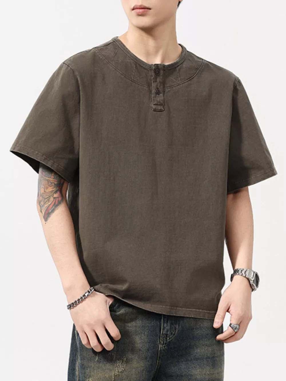 Men's Full Size Round Neck Short Sleeve T-Shirt Plus Size, image 11