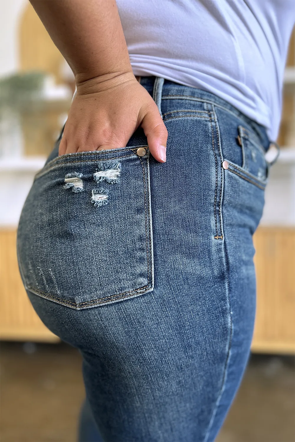 Full Size Tummy Control High Waist Slim Jeans, image 5