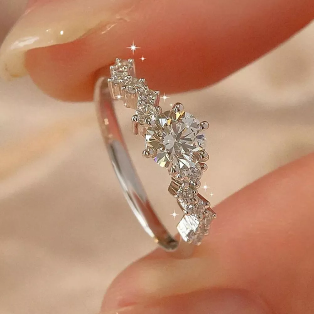 1 Carat 925 Sterling Silver Moissanite Ring, image 6