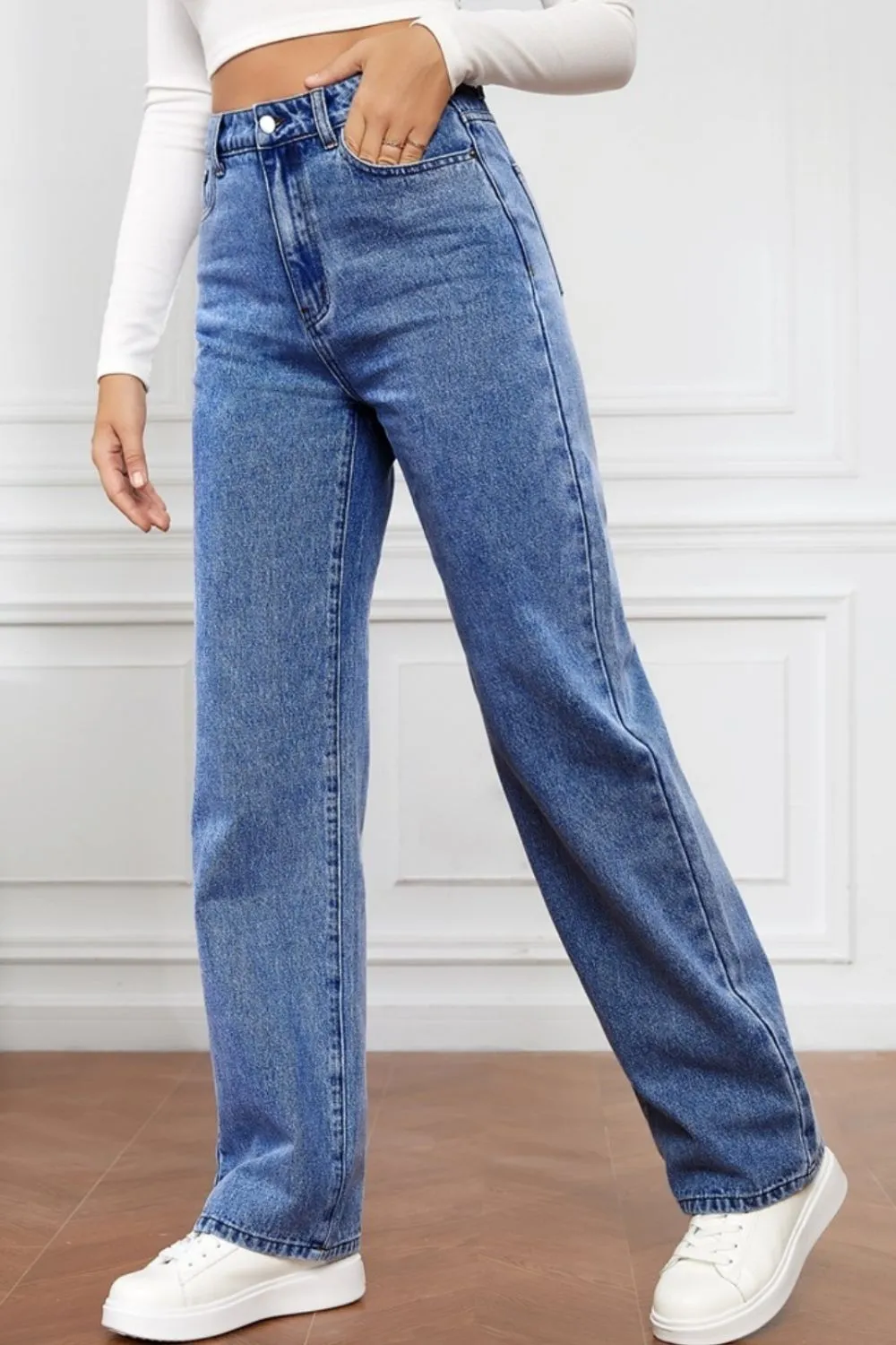 High Waist Straight Jeans, image 4