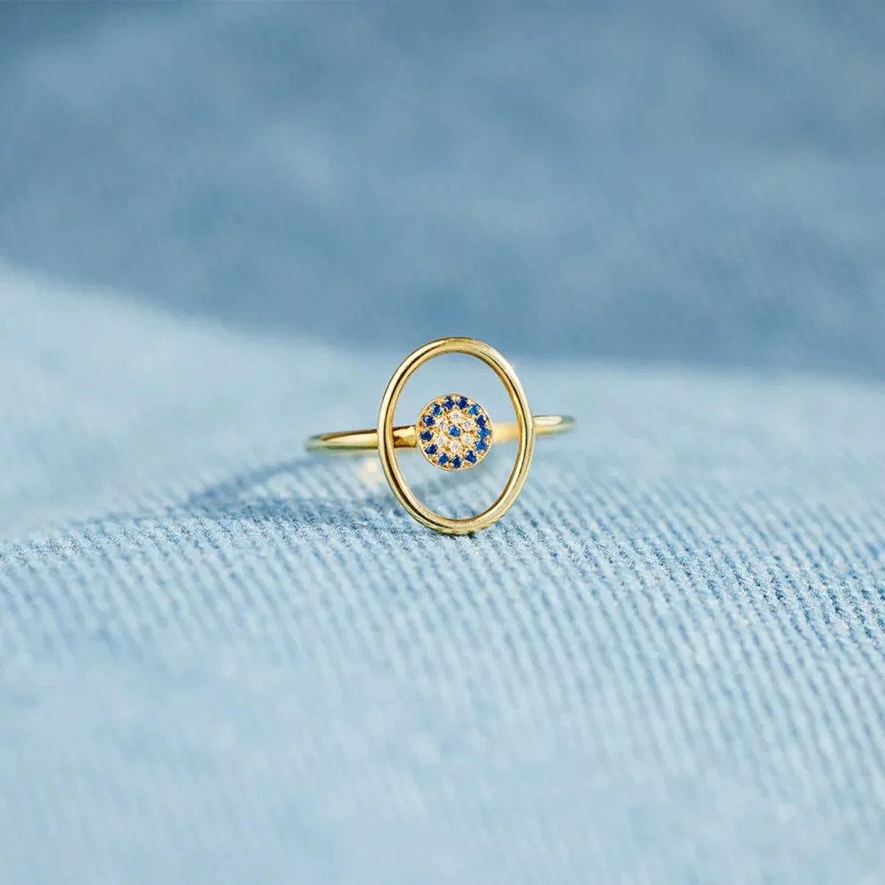925 Sterling Silver Evil Eye Ring, image 3