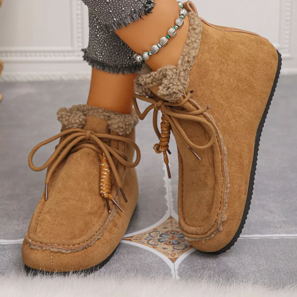 Lace Up Flats Ankle Boots, image 4