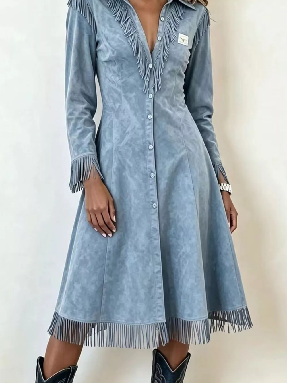 Full Size Fringed Button-Down Outerwear Plus Size, image 4