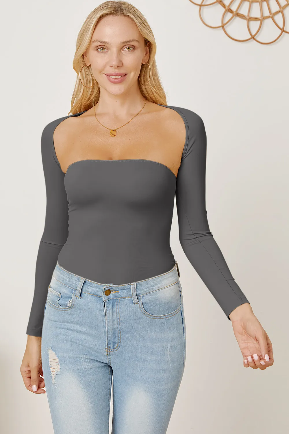 Cutout Raglan Sleeve Bolero and Tube Top, image 6