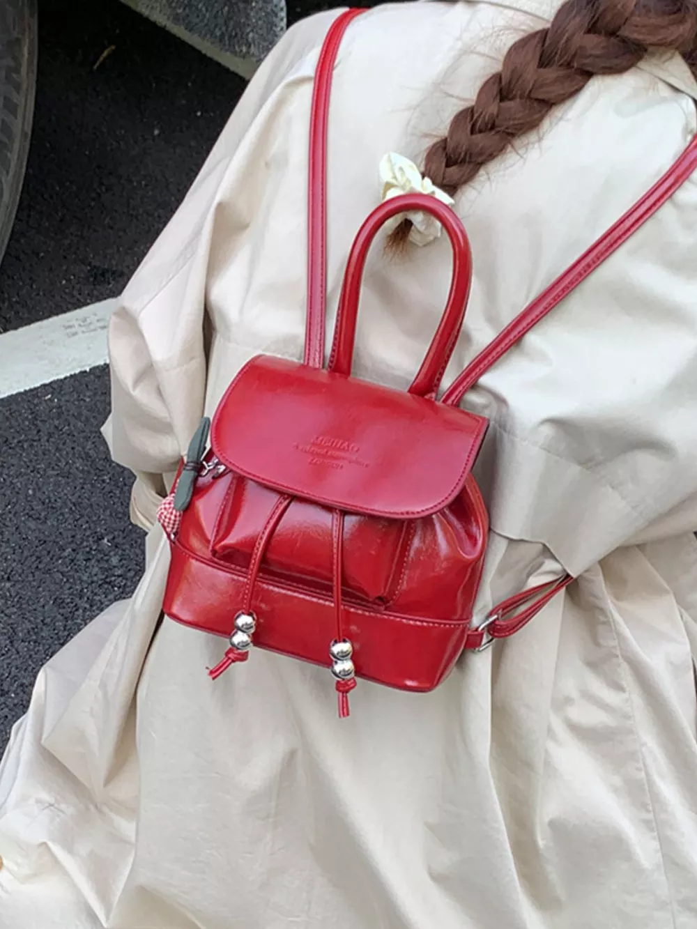 PU Leather Mini Backpack Bag, image 3