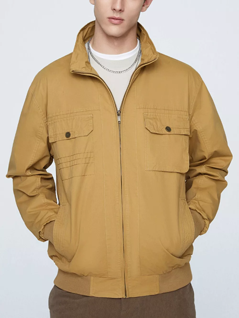 Men's Plus Size Casual Lightweight Zip-Up Jacket, image 2