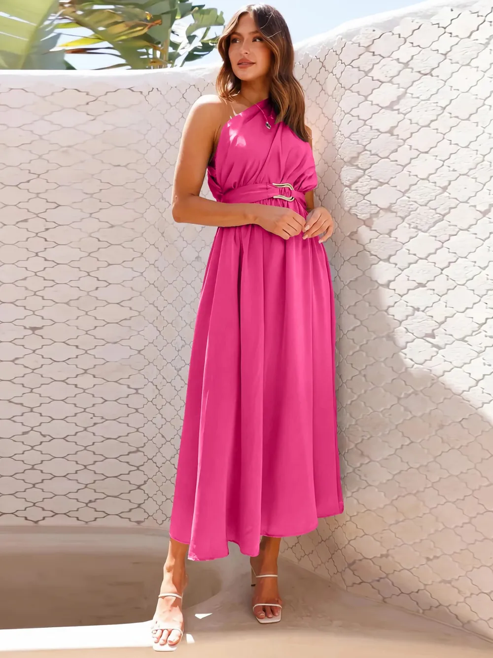 Single Shoulder Midi Dress, image 5