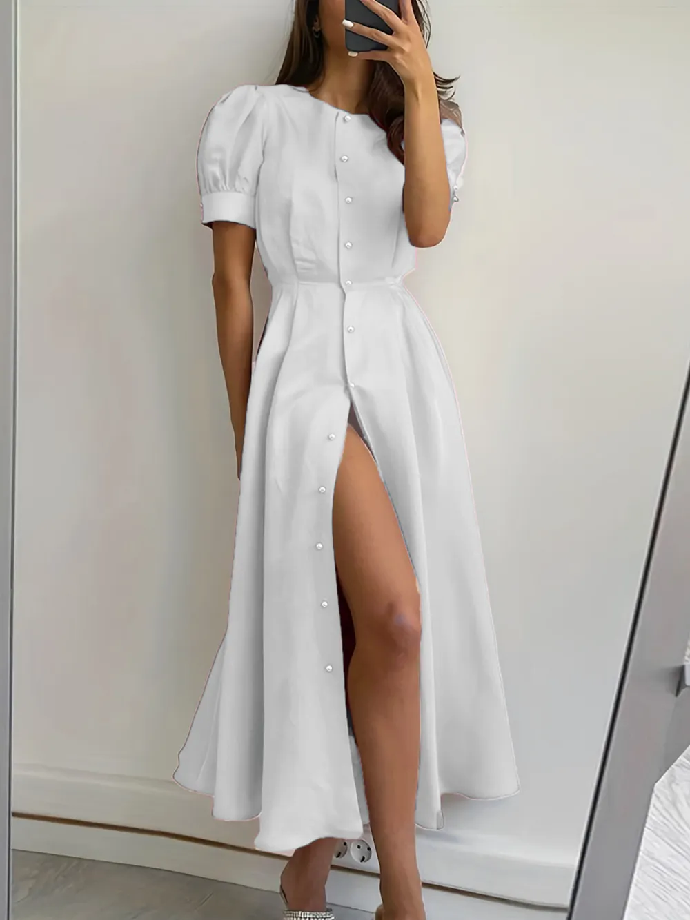 Button Down Short Sleeve Dress, image 5