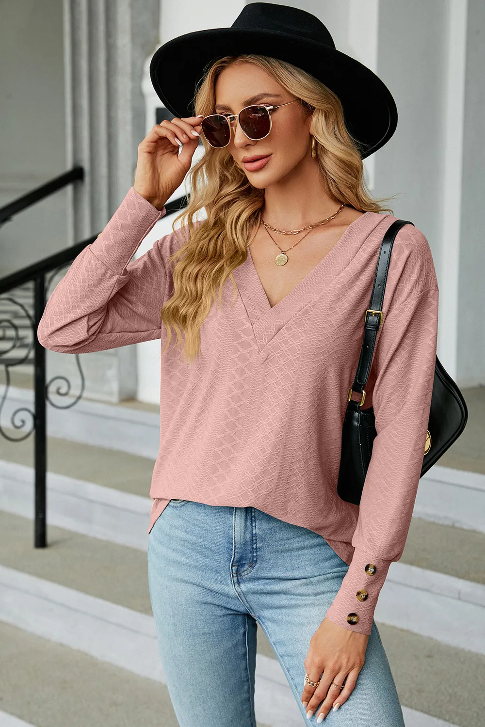 V-Neck Lantern Sleeve T-Shirt, image 23