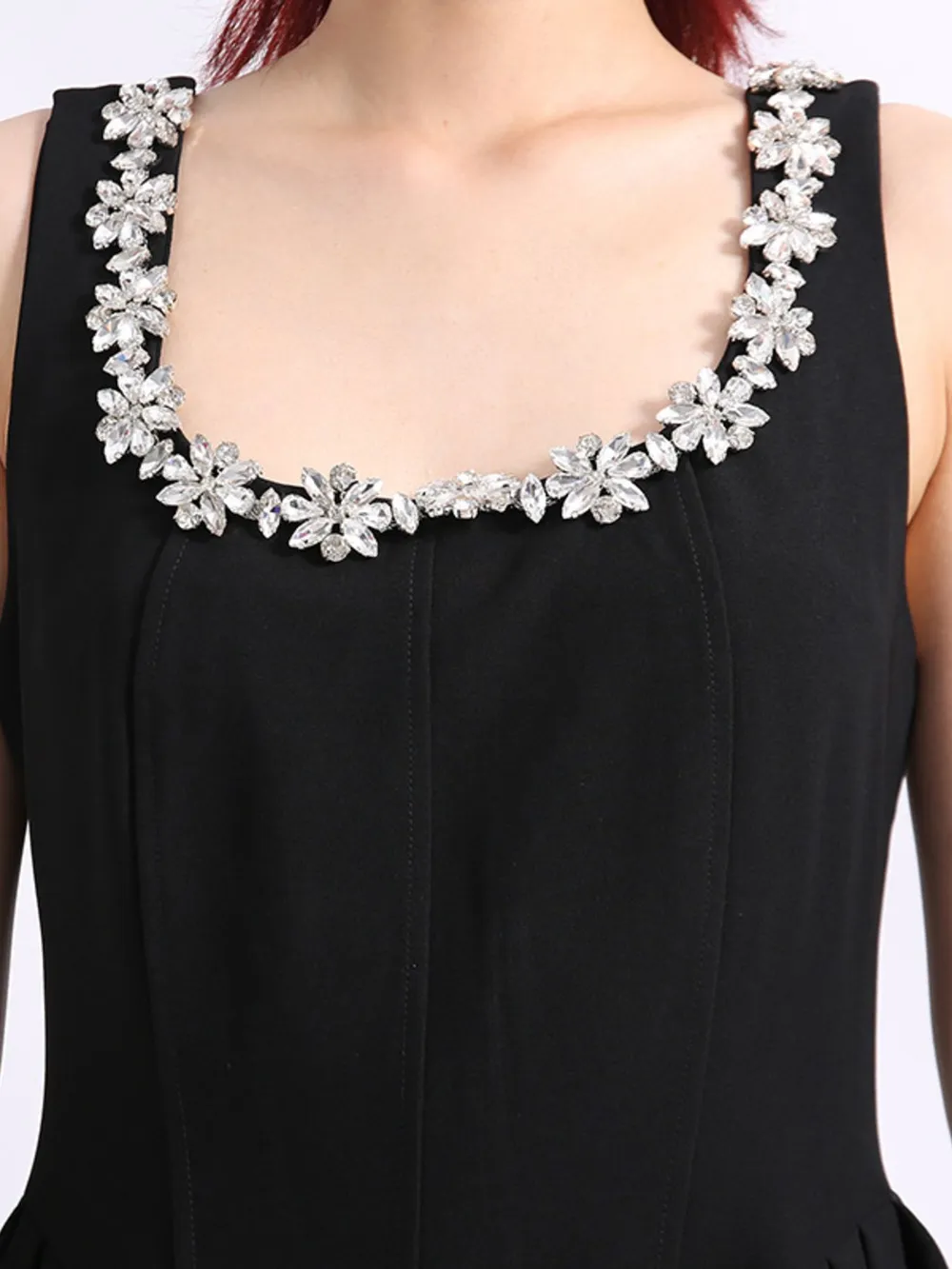 Flower Scoop Neck Sleeveless Dress, image 2