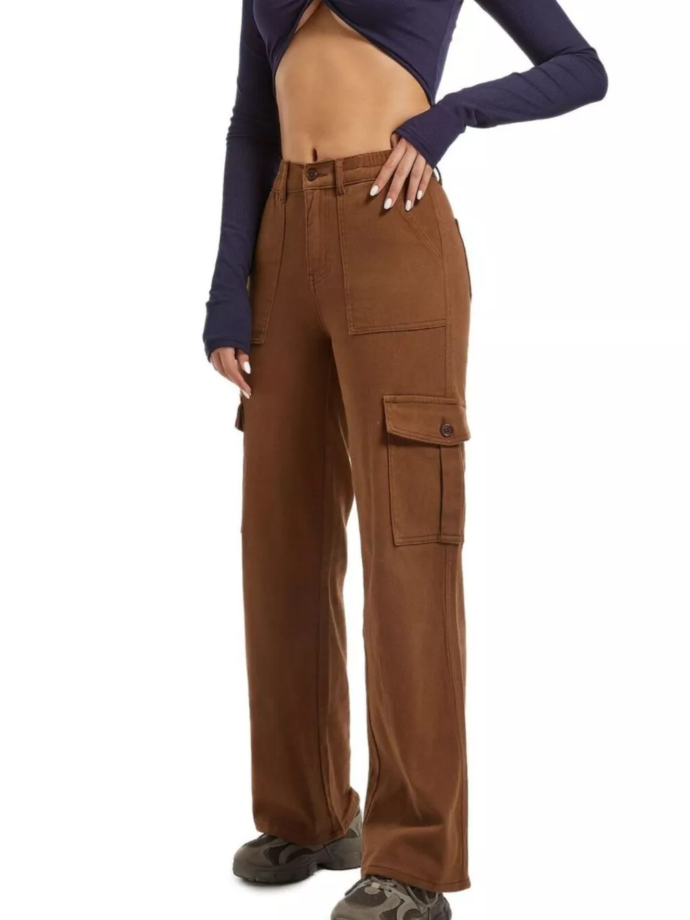 High-Waisted Cargo Jeans, image 13