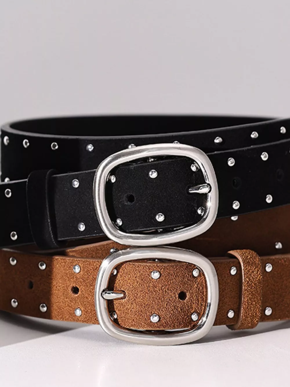 Studded Silver Buckle Belt, image 3