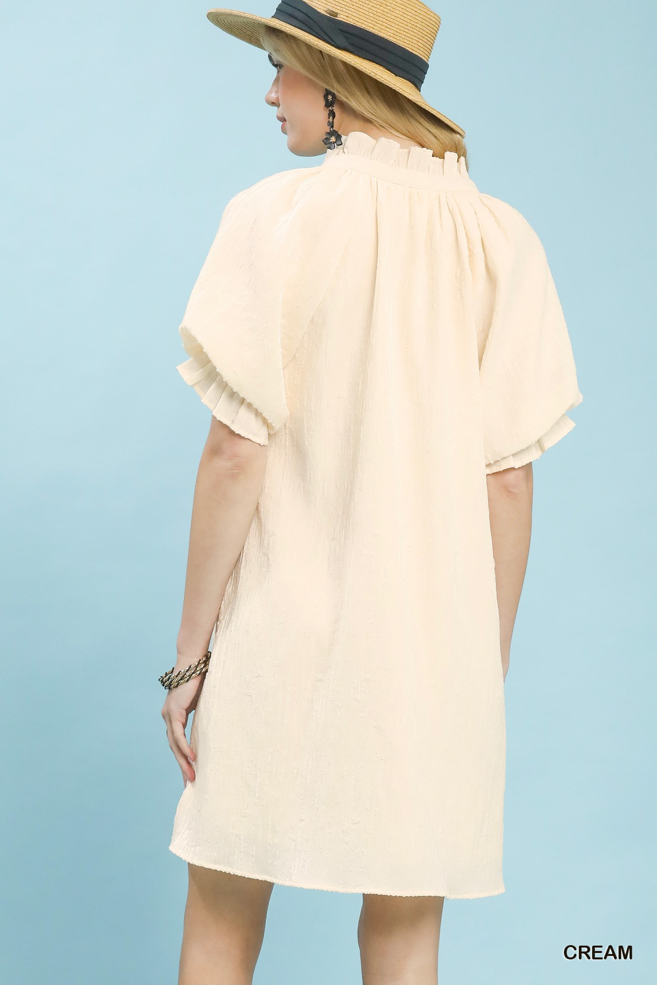 Linen Blend Ruffle Dress, image 3