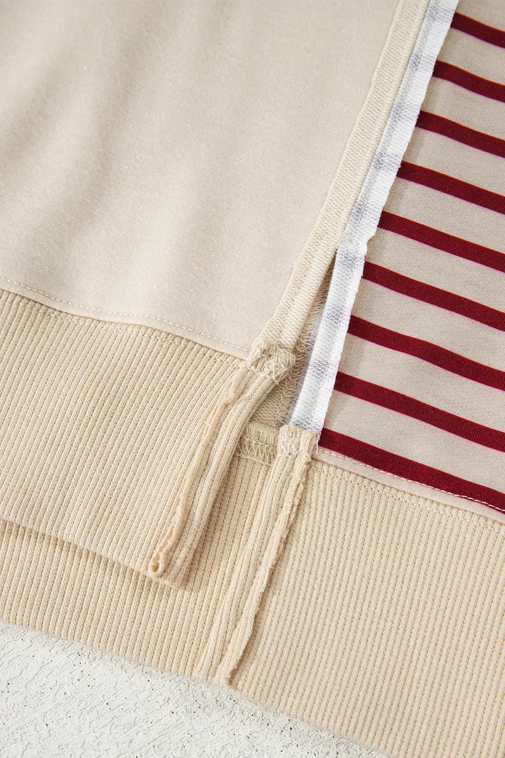 Slit Striped Long Sleeve Sweatshirt, image 9