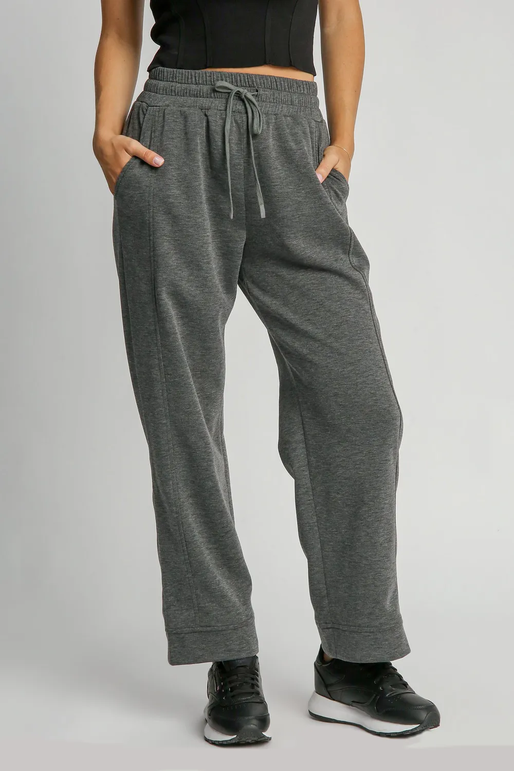 Full Size Drawstring Wide Leg Pants with Pockets