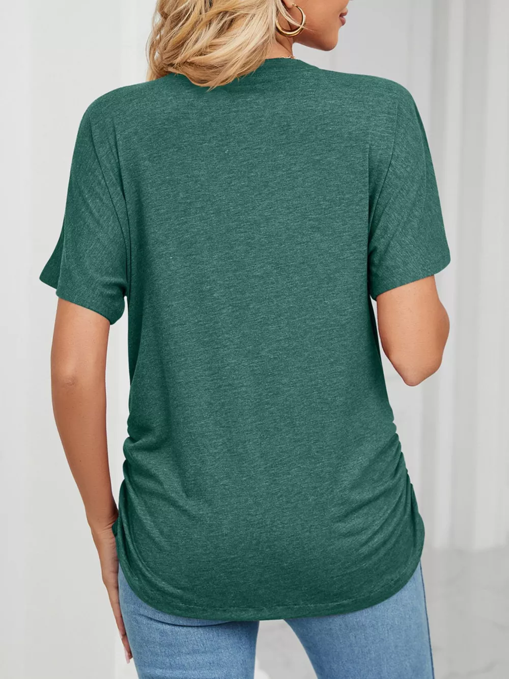 Casual V-Neck Short Sleeve T-Shirt, image 20