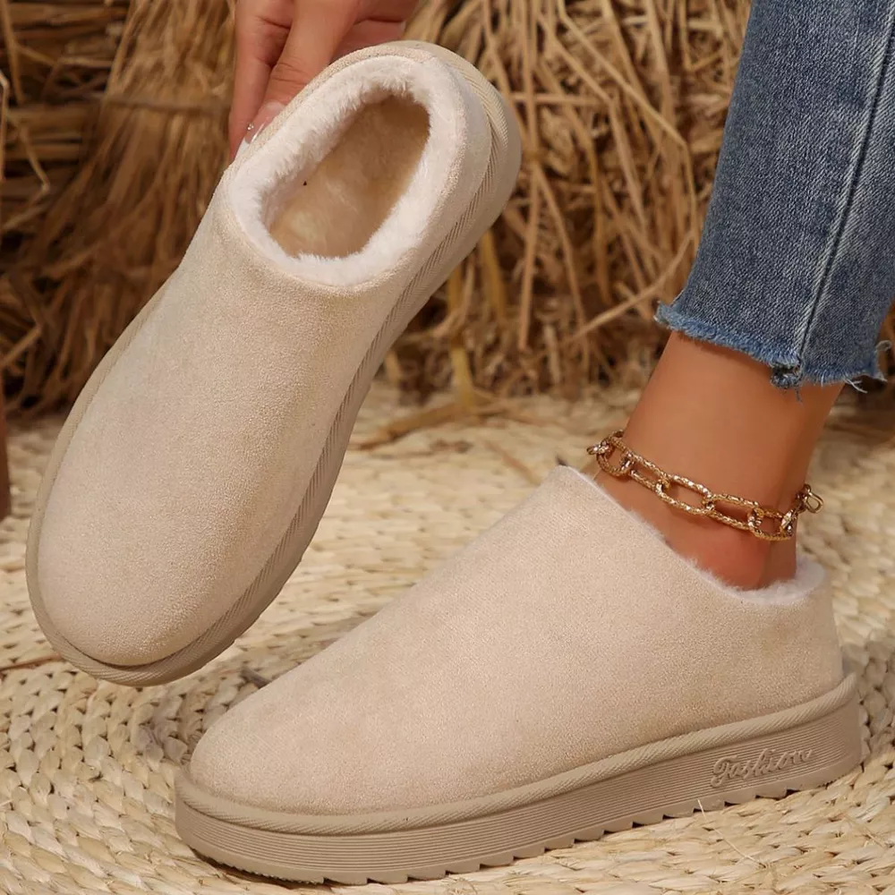 Round Toe Plush Lined Ankle Boots, image 6
