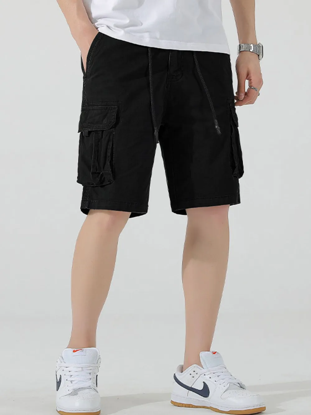 Men's Drawstring Cargo Shorts, image 5