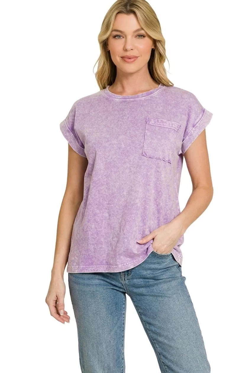 Halo Snow Washed Cuffed Short Sleeve Tee, image 3