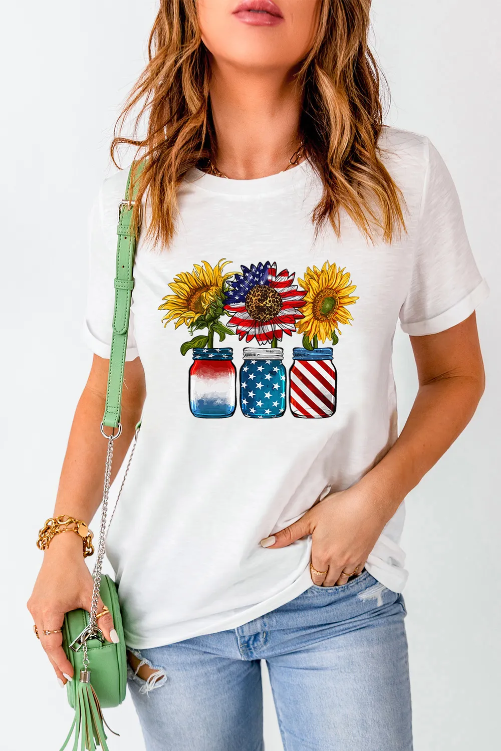 Graphic Round Neck Short Sleeve T-Shirt, image 2