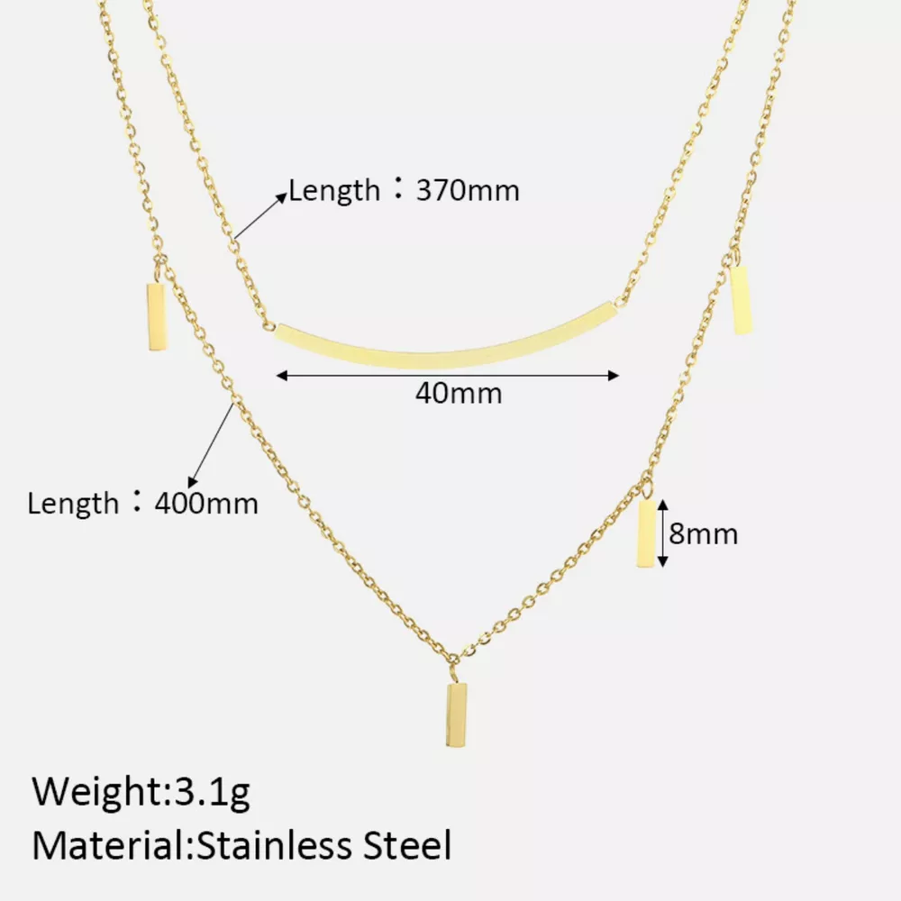 18K Gold-Plated Double Layered Necklace, image 10