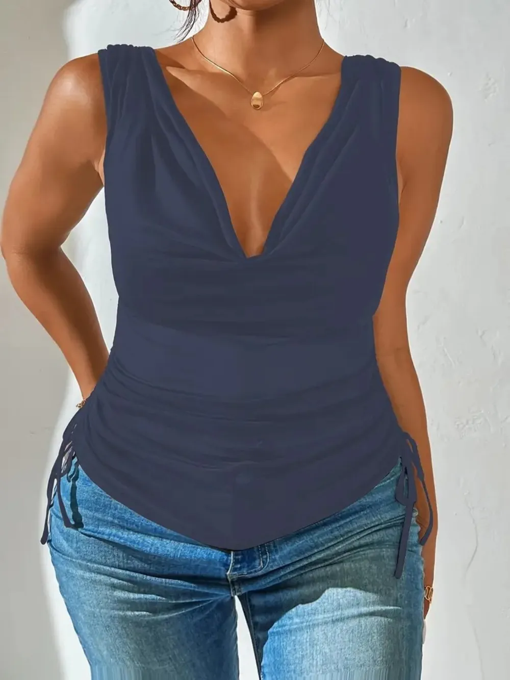 Side Drawstring Ruched Tank, image 23
