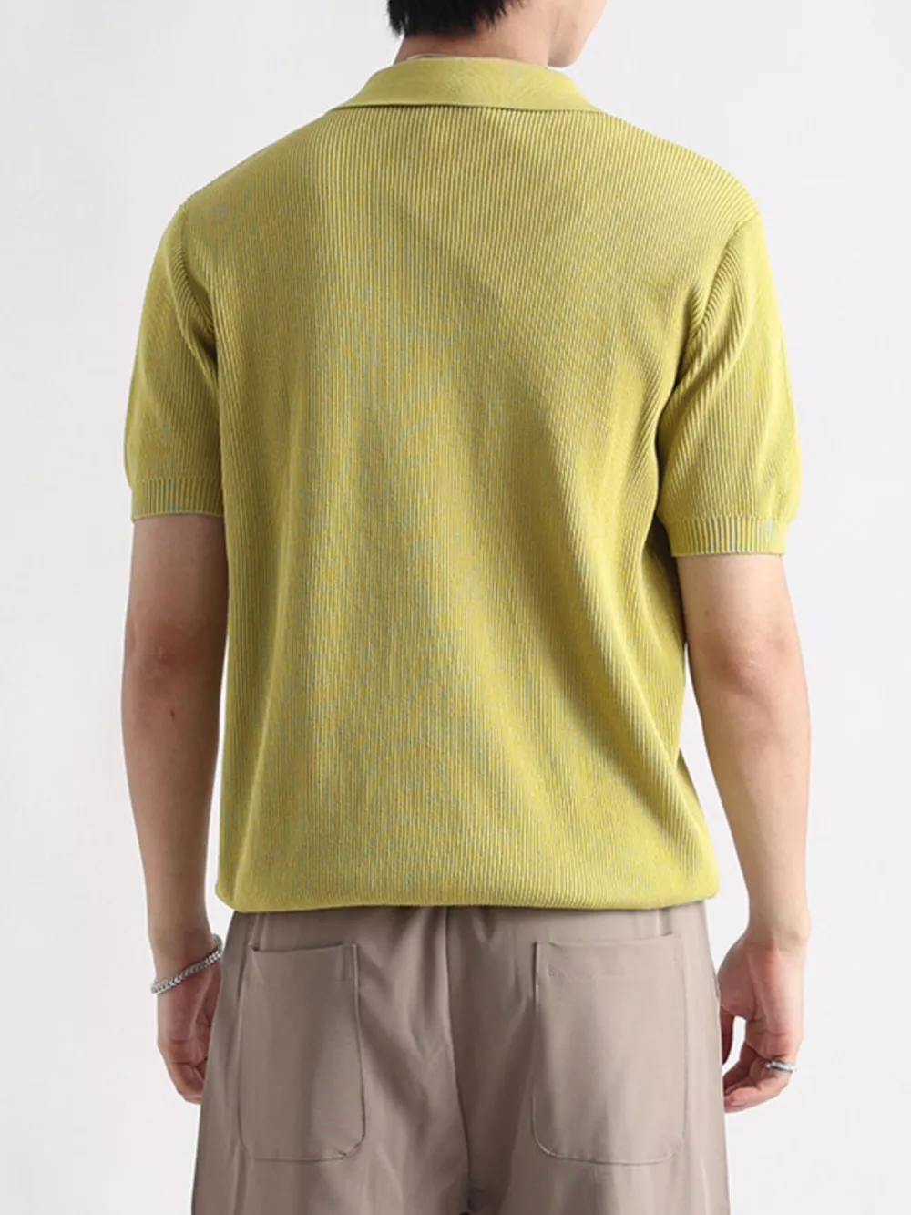Men's Plus Size Ribbed Knit Slim Fit Polo, image 11
