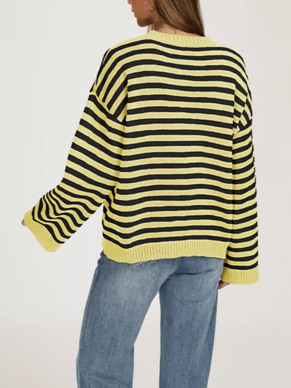 Striped Dropped Shoulder Sweater, image 8