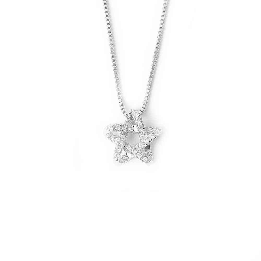 925 Sterling Silver Zircon Star Necklace, image 6
