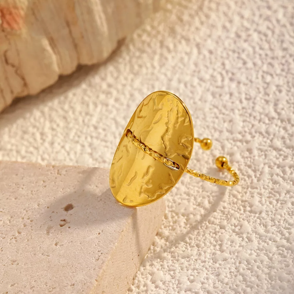Hammered Disc Open Ring, image 2