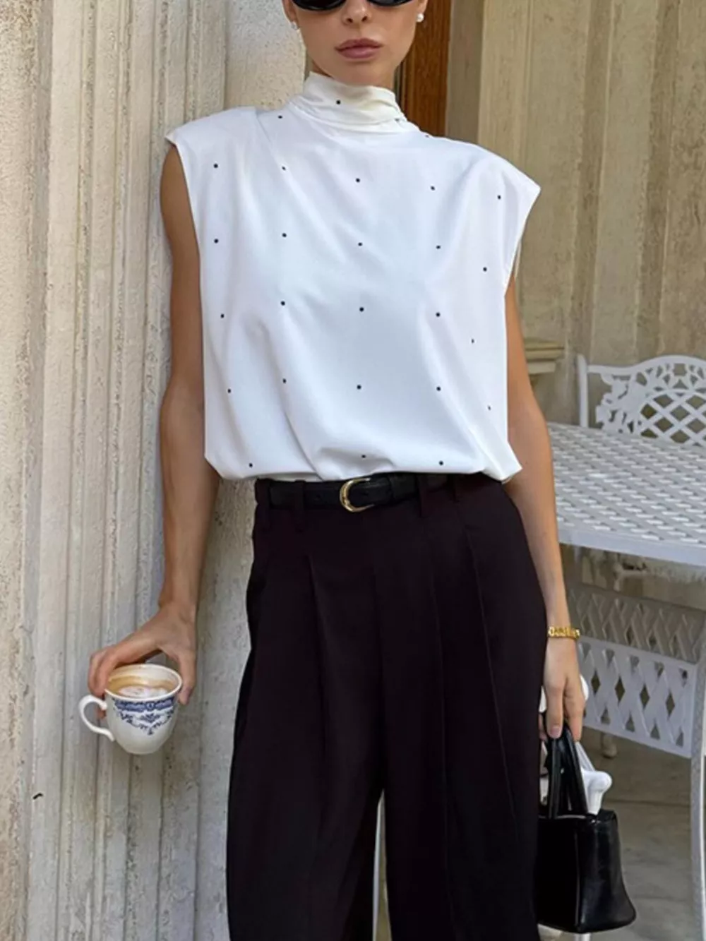 Polka Dot High Neck Tank, image 6