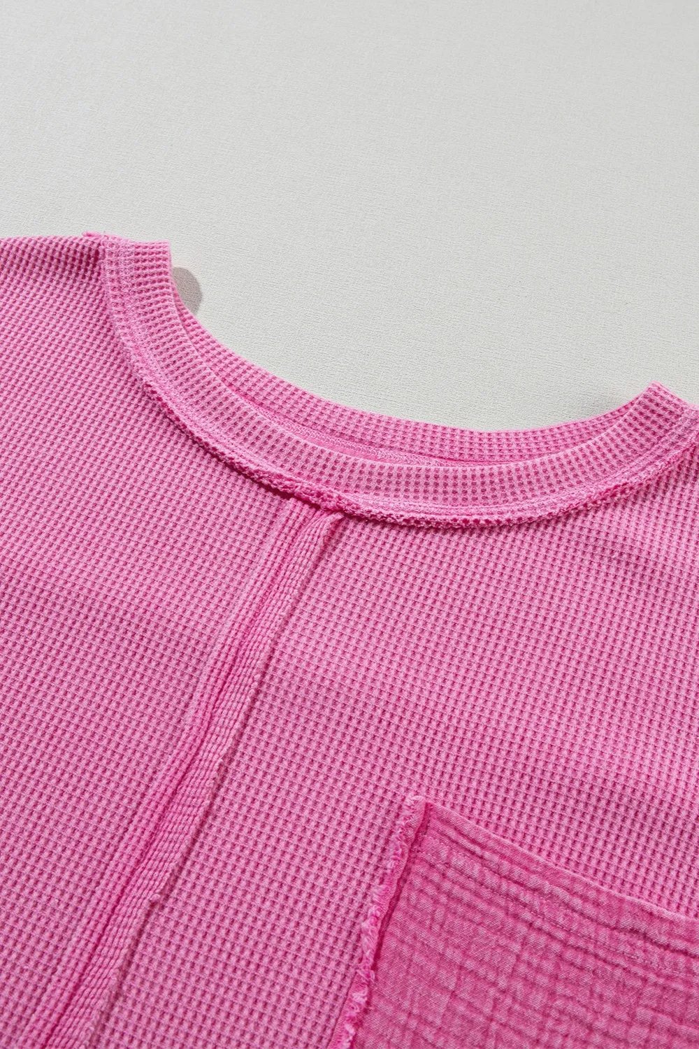Pocketed Round Neck Three-Quarter Sleeve T-Shirt, image 3
