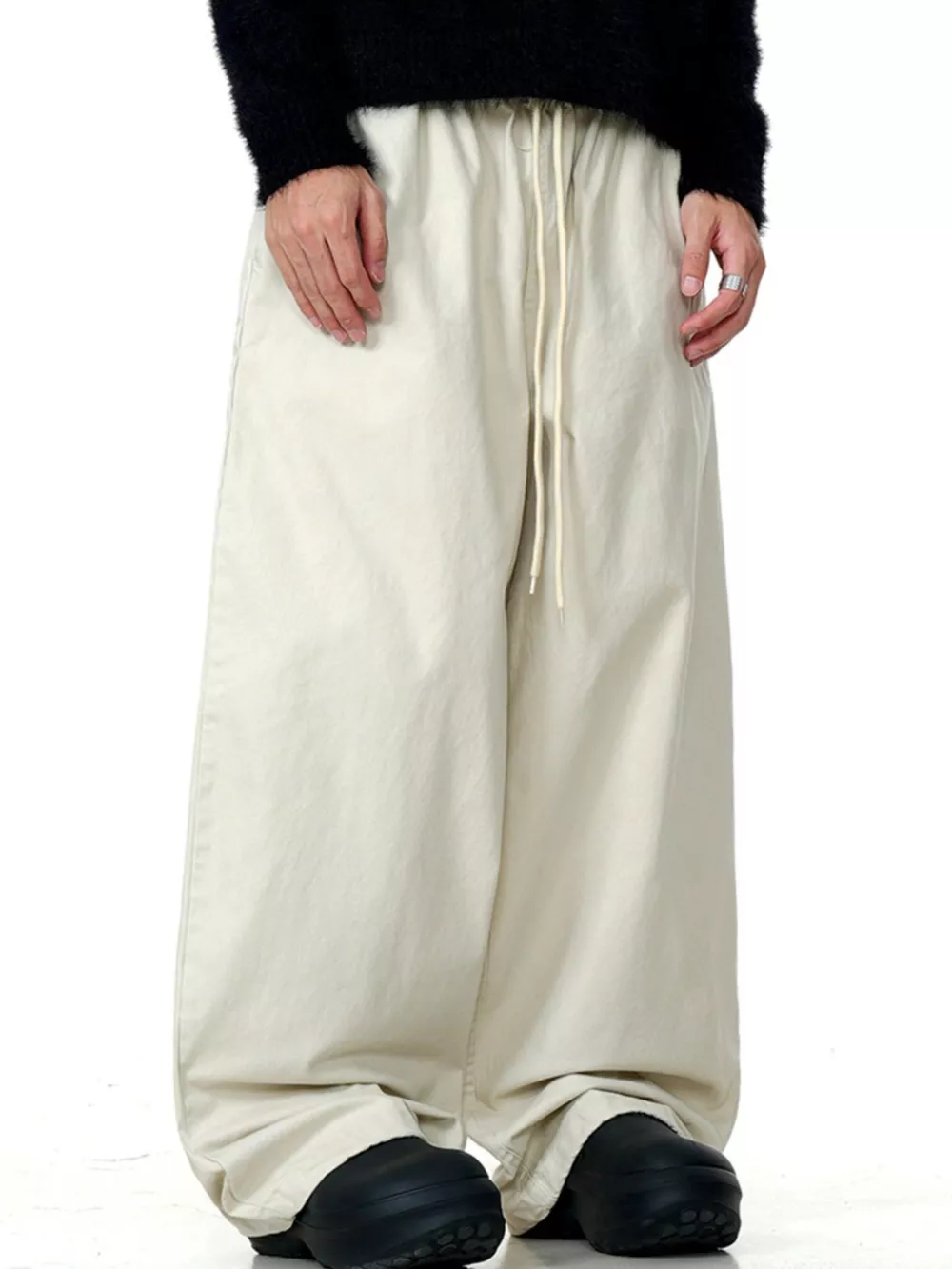 Men's Wide Leg Drawstring Casual Pants, image 3