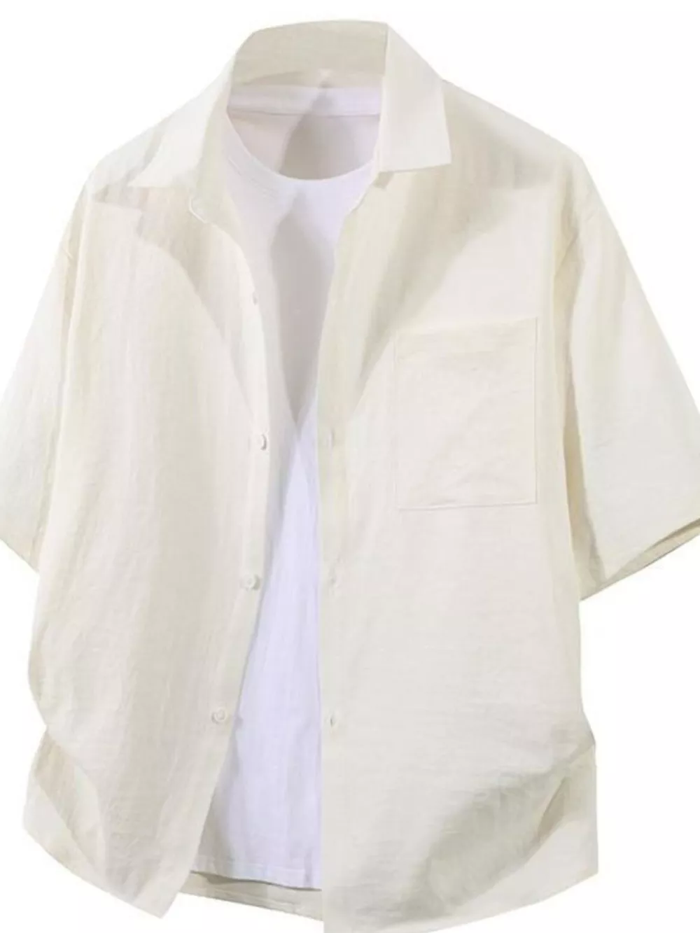 Men's Plus Size Casual Short Sleeve Button-Down Shirt, image 5