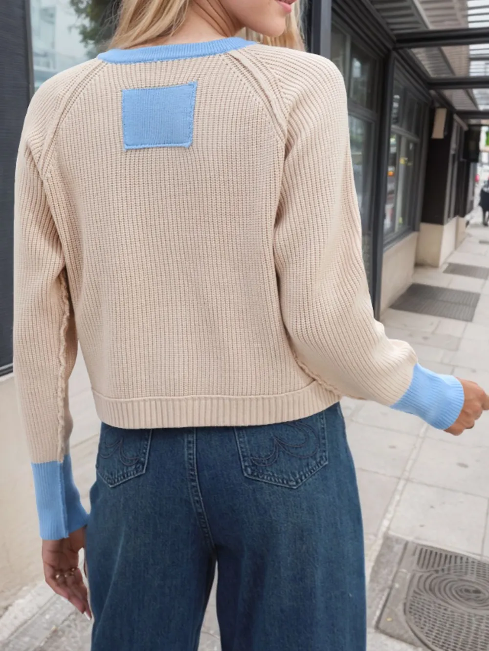 Contrast Button Up Long Sleeve Cardigan, image 3
