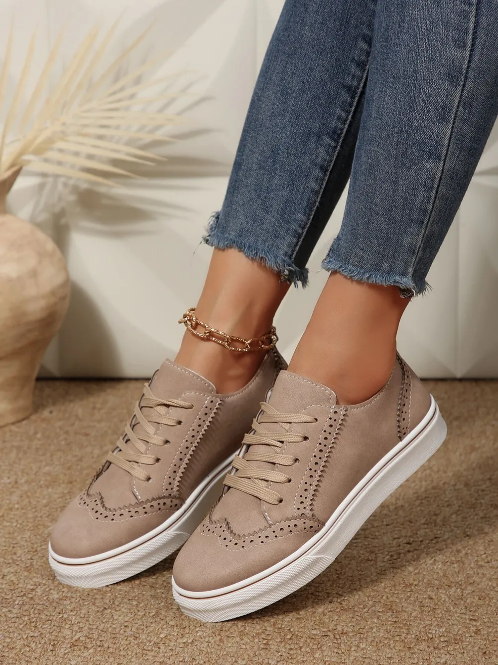 Lace Up Round Toe Platform Sneakers, image 7