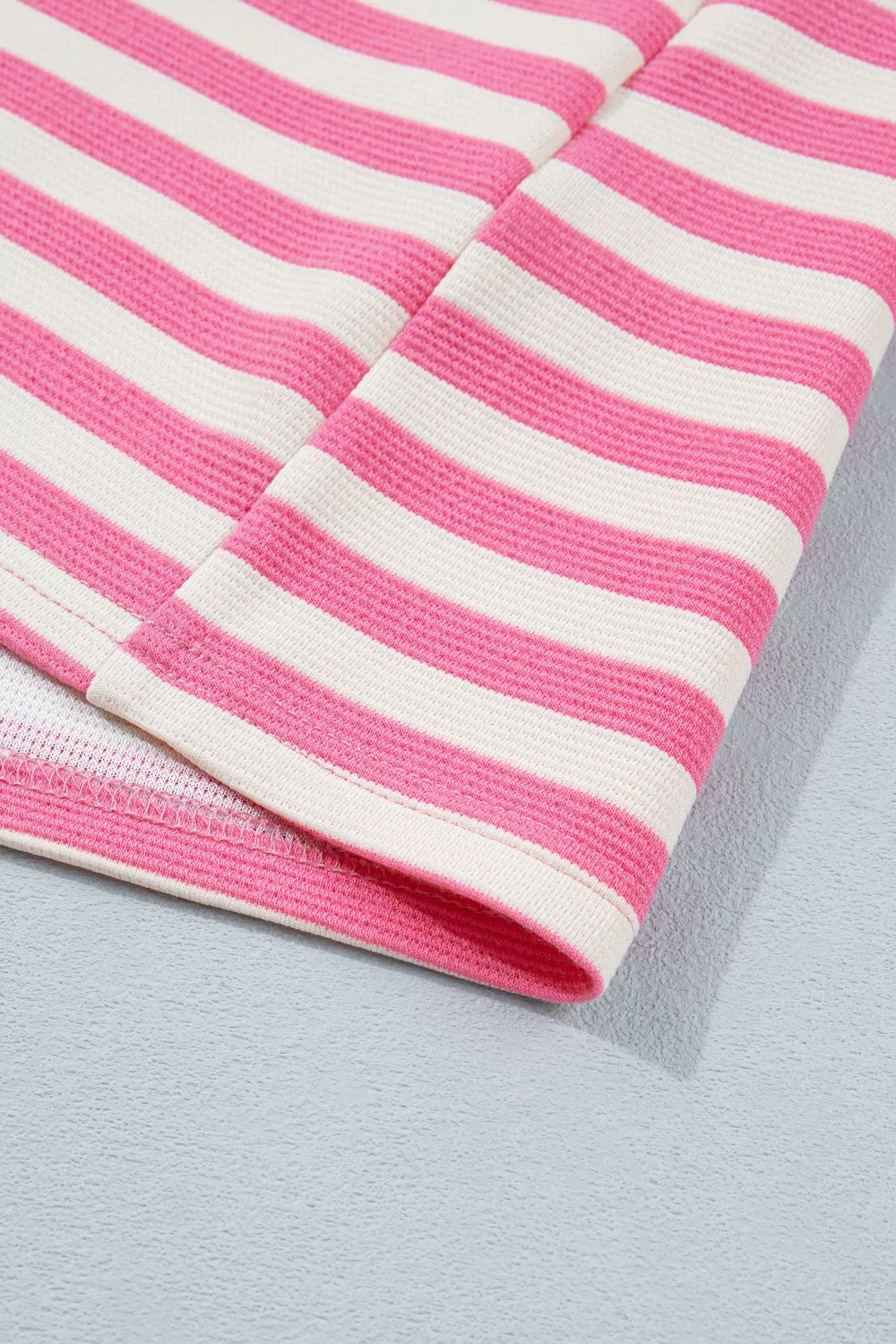 Stripe Contrast Patchwork Short Sleeve Loose Tee, image 9