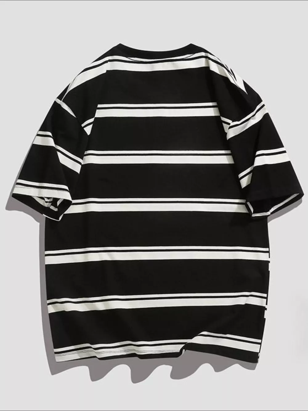 Men's Plus Size Striped Round Neck Oversized T-Shirt, image 2